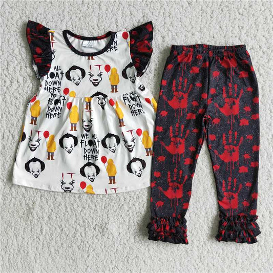 clown blood icing pants set halloween clothing