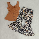 spring brown tank top leopard bells set
