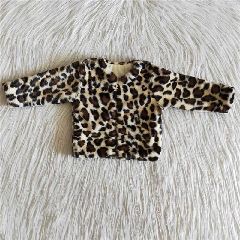 Warm Good Quality Leopard Fur Coat with Zipper for Winter