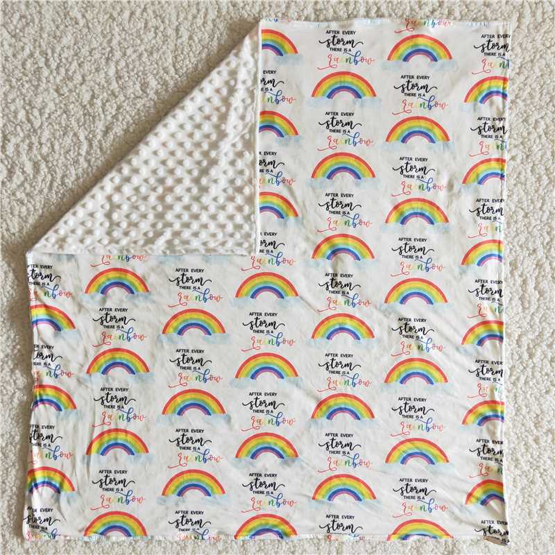 rainbow soft minky baby blanket