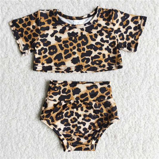 Leopard bummie set baby clothes