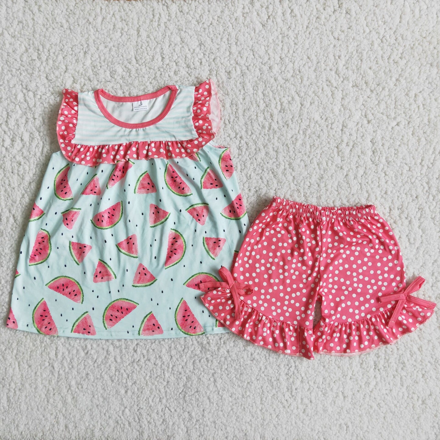 girl’s watermelon shorts set outfit