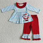 christmas hohoho santa embroidery baby boy romper