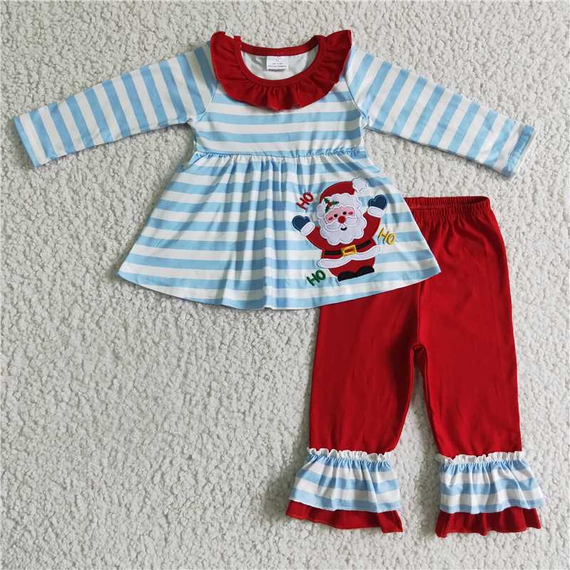 christmas hohoho santa embroidery baby boy romper
