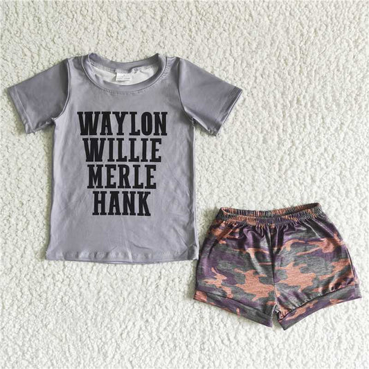 waylon willie merle hank camo shorts girl’s outfit