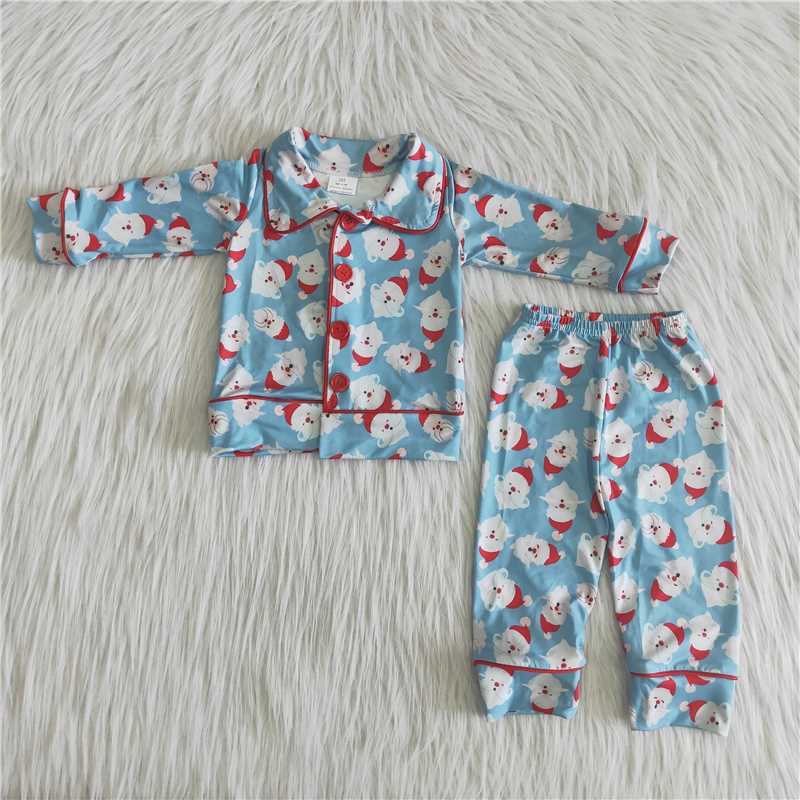 Blue Christmas Pjs Outfit Boy