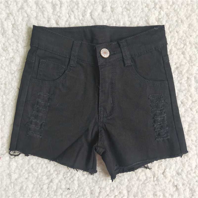 black denim shorts