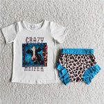 crazy heifer baby bummie set