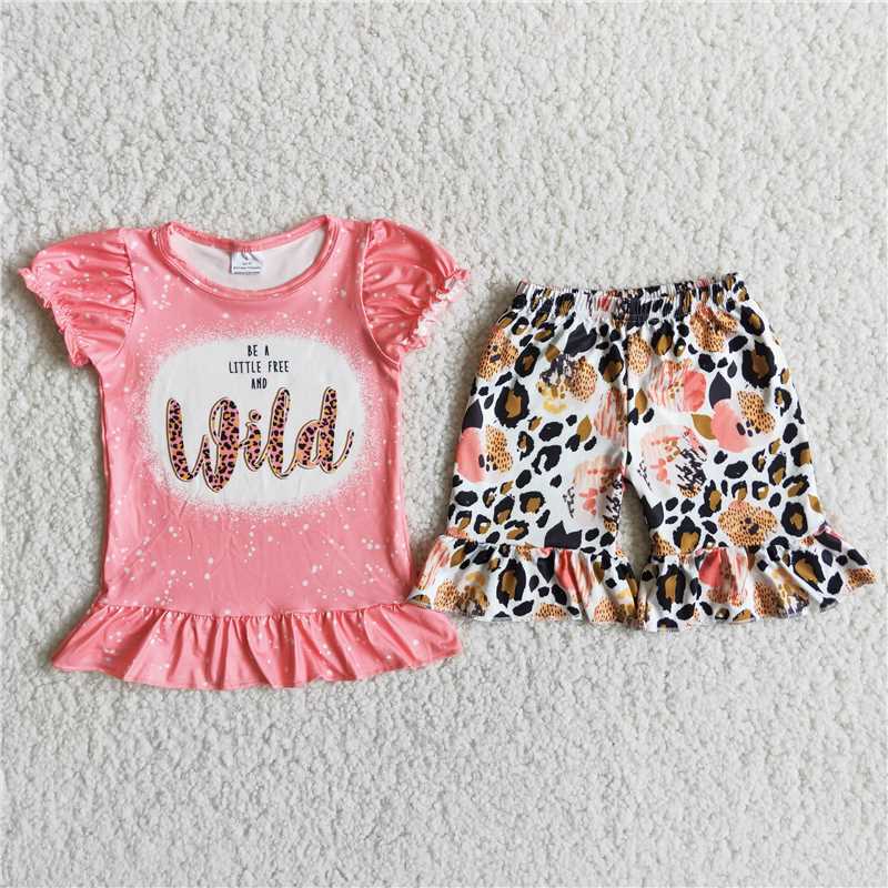 be a little free and wild shorts set