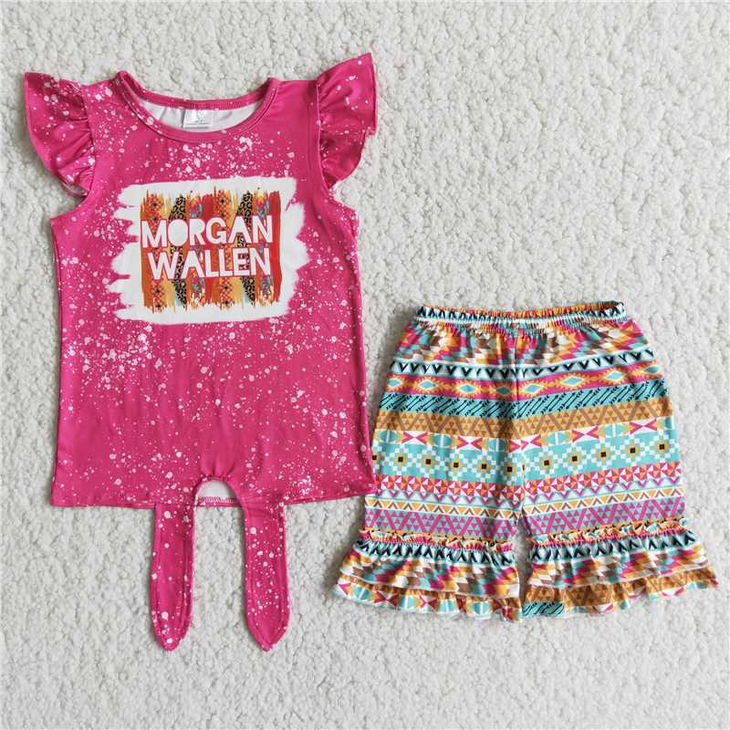 child girl's summer shorts clothes set