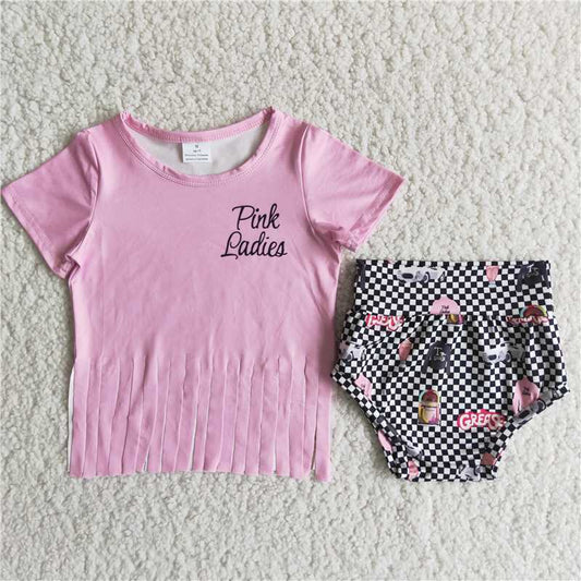 infant clothes pink ladies bummie set outfit