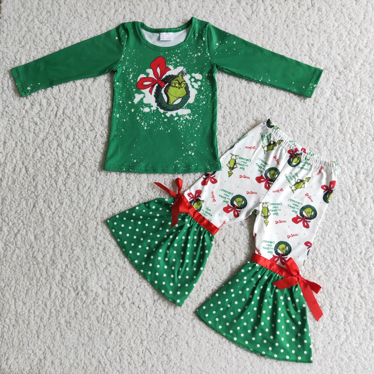 Cute Green Grinchey Christmas Outfit