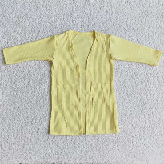 light yellow striped coat cardigan