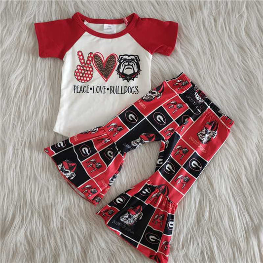 Bulldog Red Color Pants Set