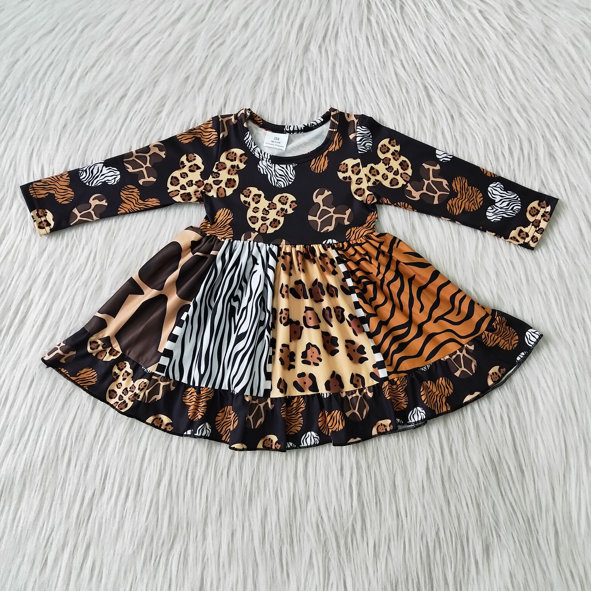Longe Sleeve Leopard Dress