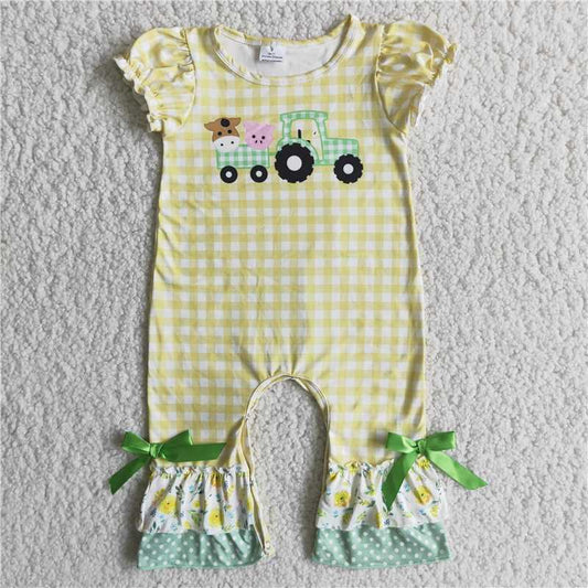 Farm Truck Romper with Bow