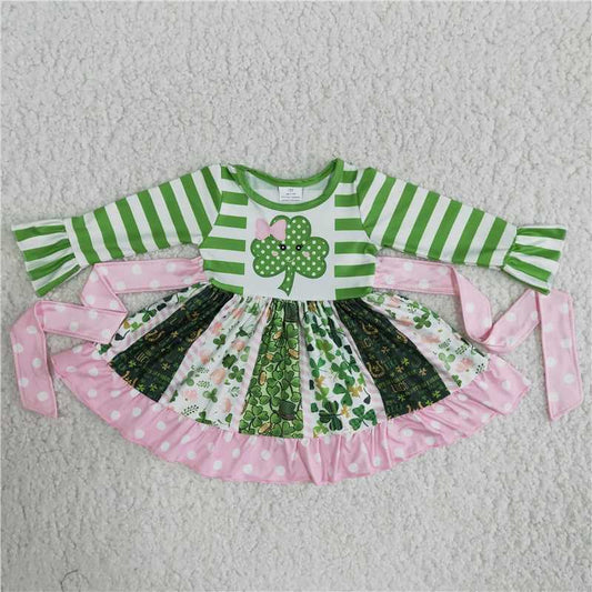 St Patrick clover twirl dress