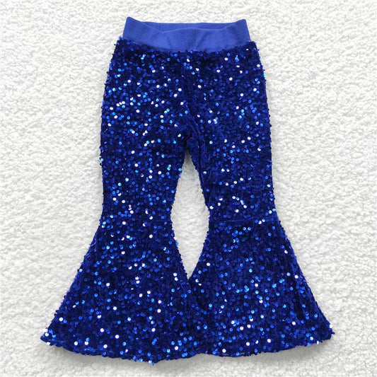 kids dark blue sequins belle pants