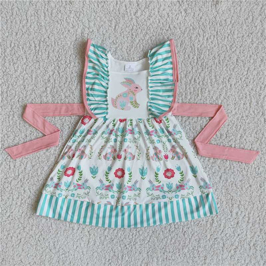 Vintage Mint Floral Bunny Dress