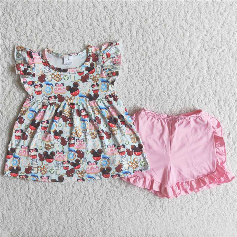 kids girl’s outfit summer shorts set