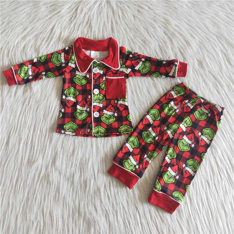 Red Black Plaid Pajama With Pocket