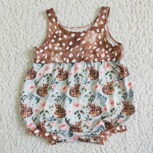 infant clothing girl's fox bubble jumpsuit