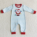 christmas hohoho santa embroidery baby boy romper