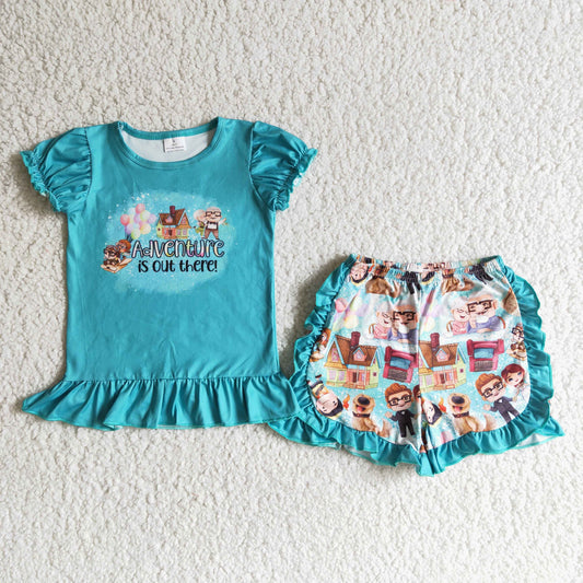 adventure out there girl summer shorts set