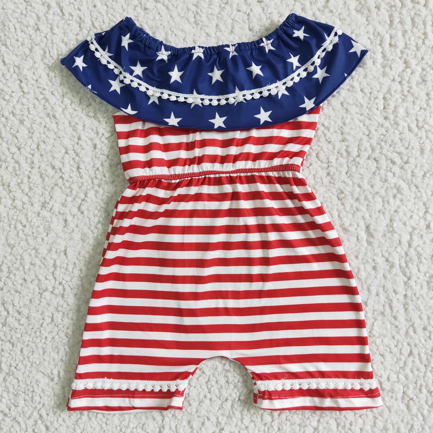 kids clothing baby 4th of july stripe nad star girl jumpsuit