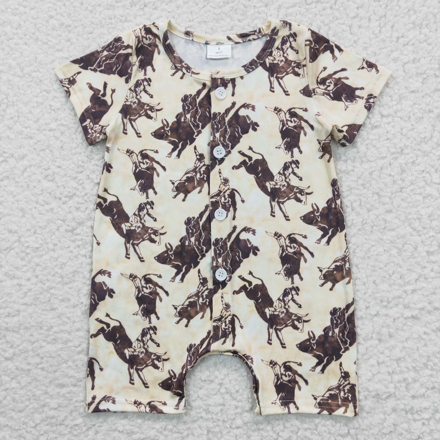 baby boy rodeo sleeveless button romper