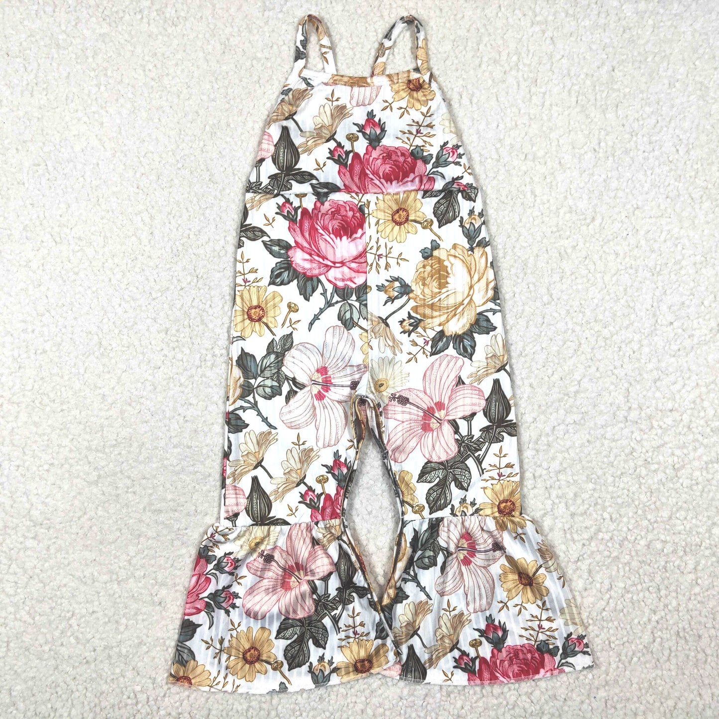 ribbed floral jumpsuit western kids clothing