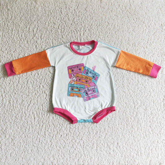 music tape baby romper