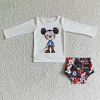 infant halloween scary mouse face cartoon bummie set