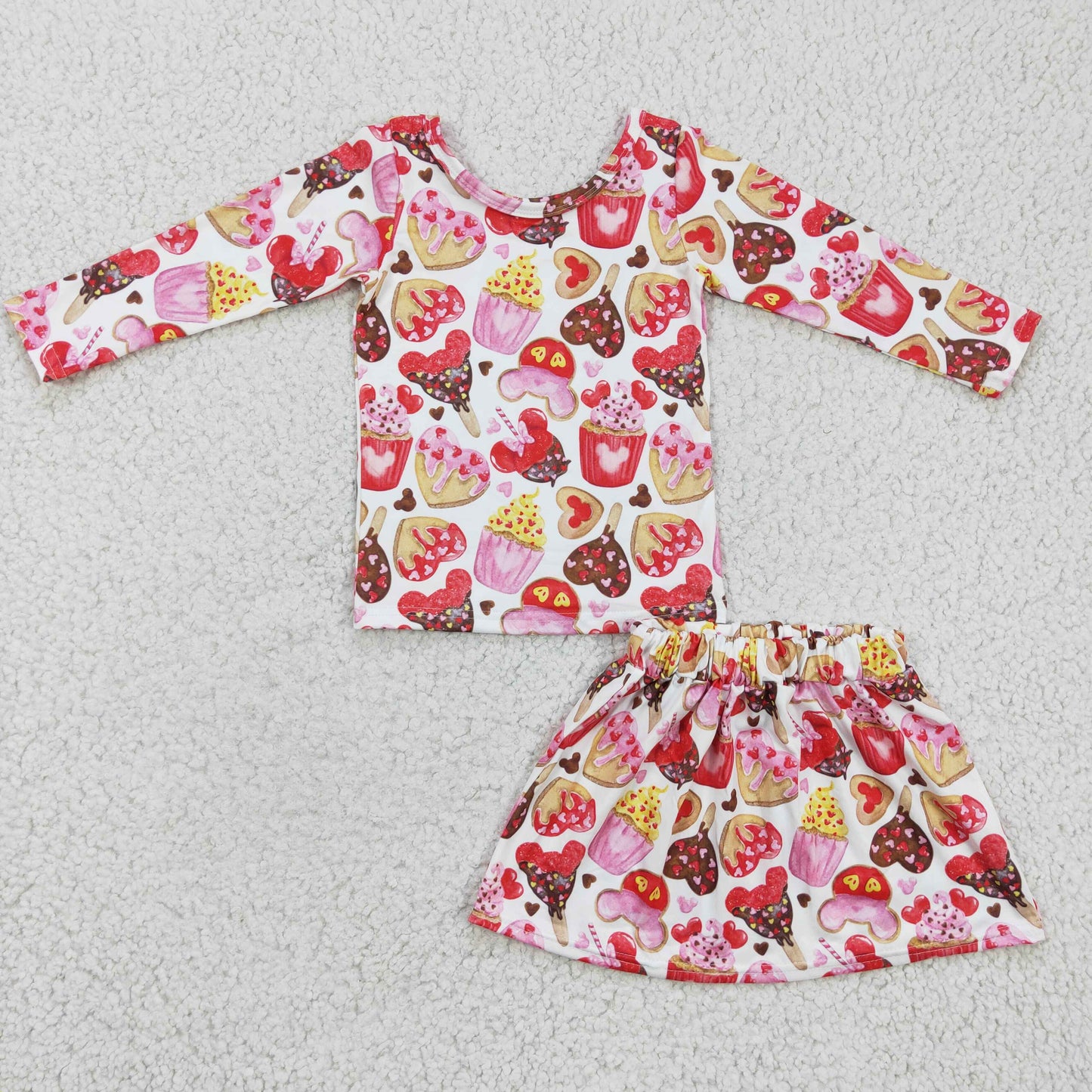 girl valentine cake skirt outfit