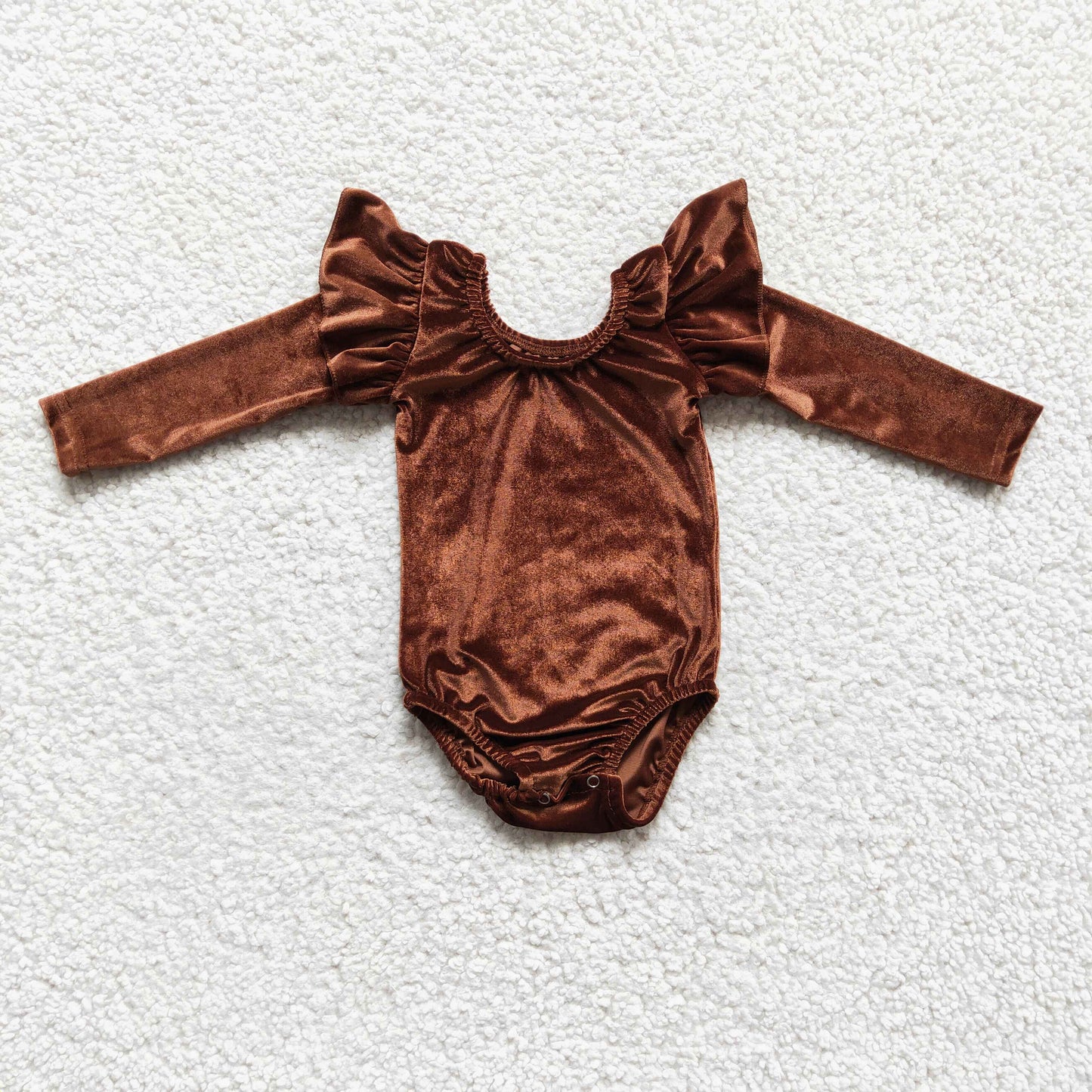 fall brown velvet long sleeve romper baby clothing