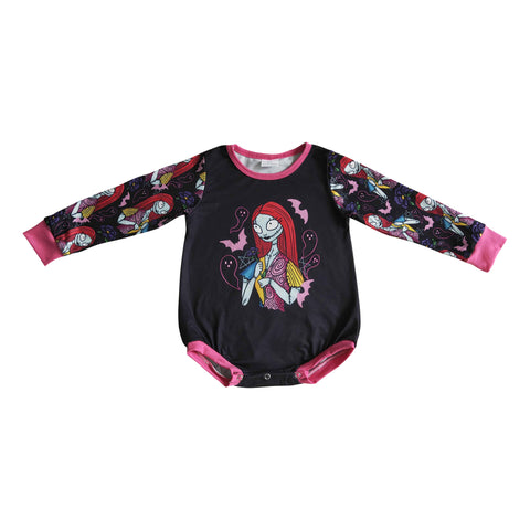 halloween zombie bride print baby romper