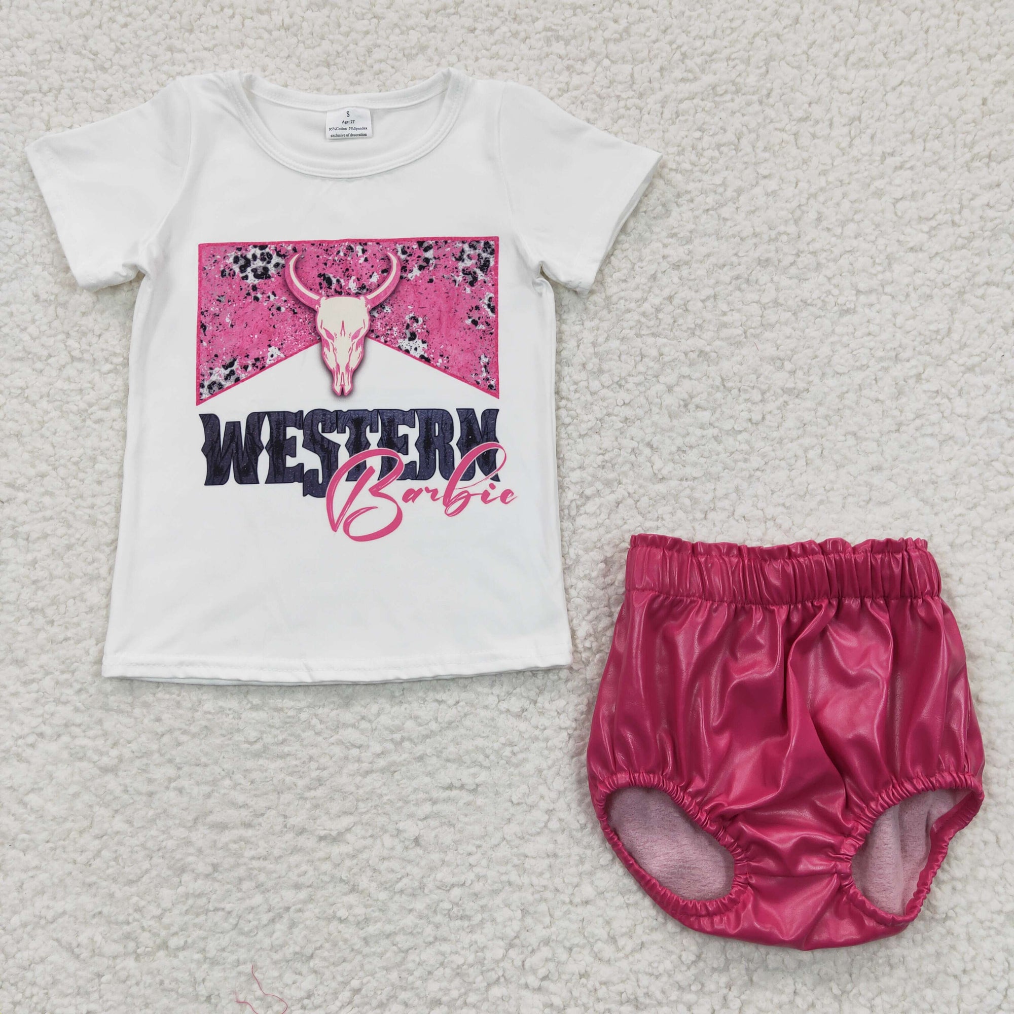 hot pink leather bloomer baby clothing