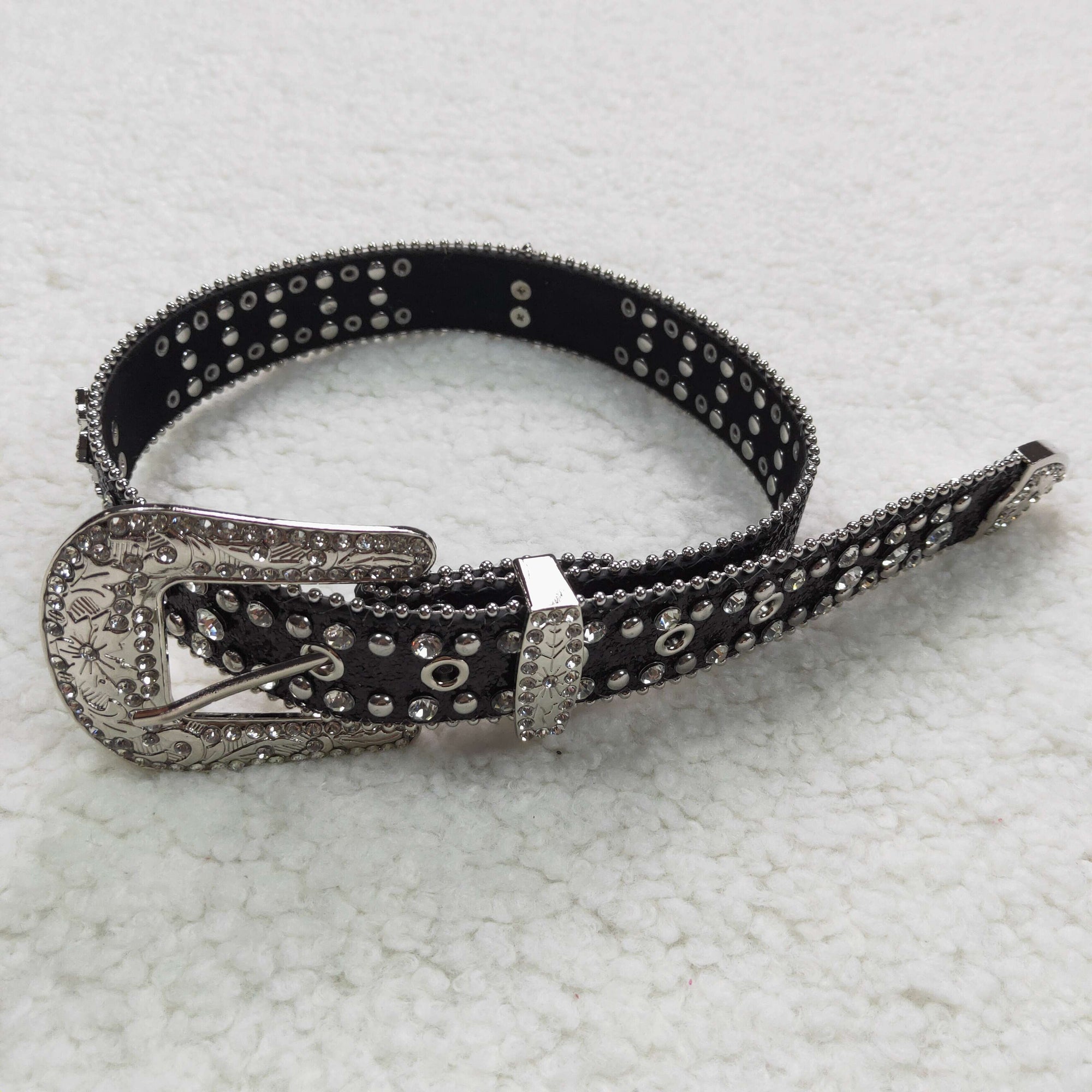 good quality black and white diamond belt