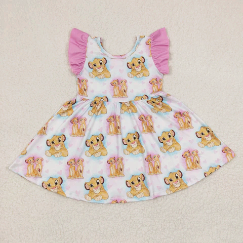 Cute lion animal flutter twirl dress