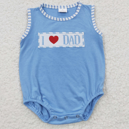 i love dad embroidery romper for little boy