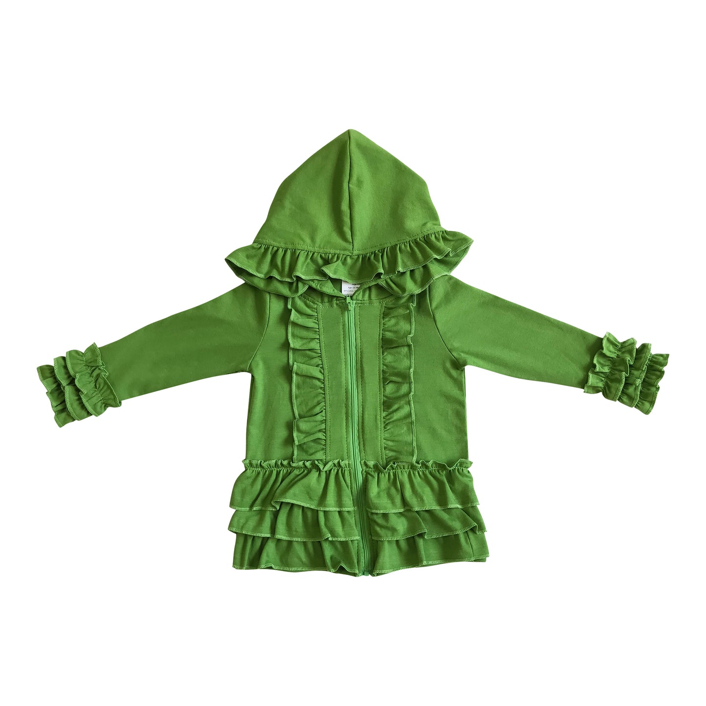 girl ruffle jacket green