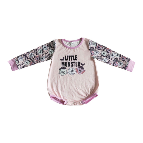 little monster halloween baby romper