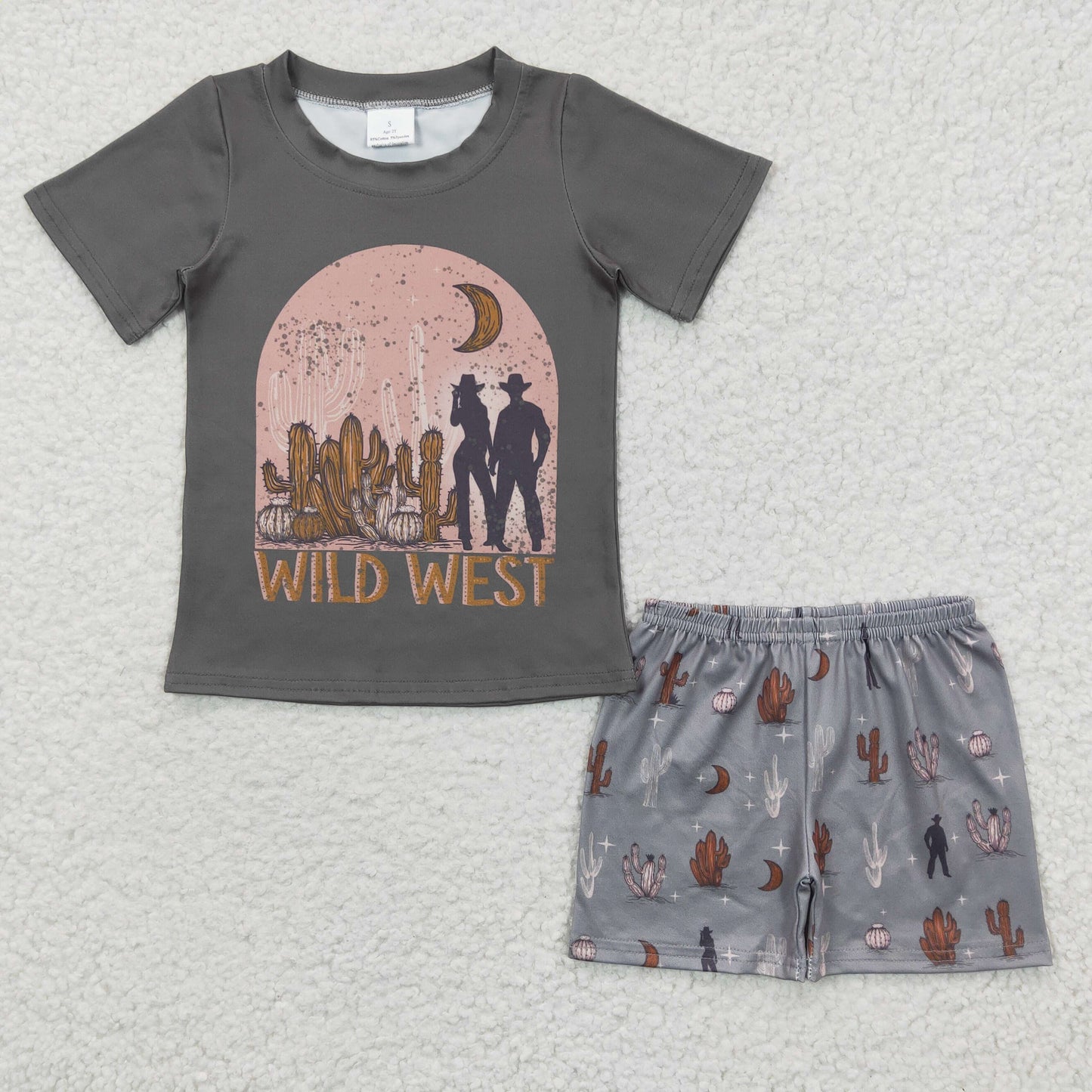 wild west boy shorts set summer clothes