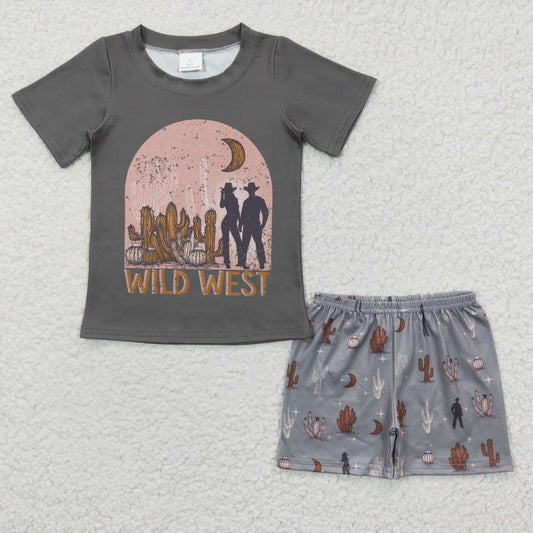 wild west boy shorts set summer clothes
