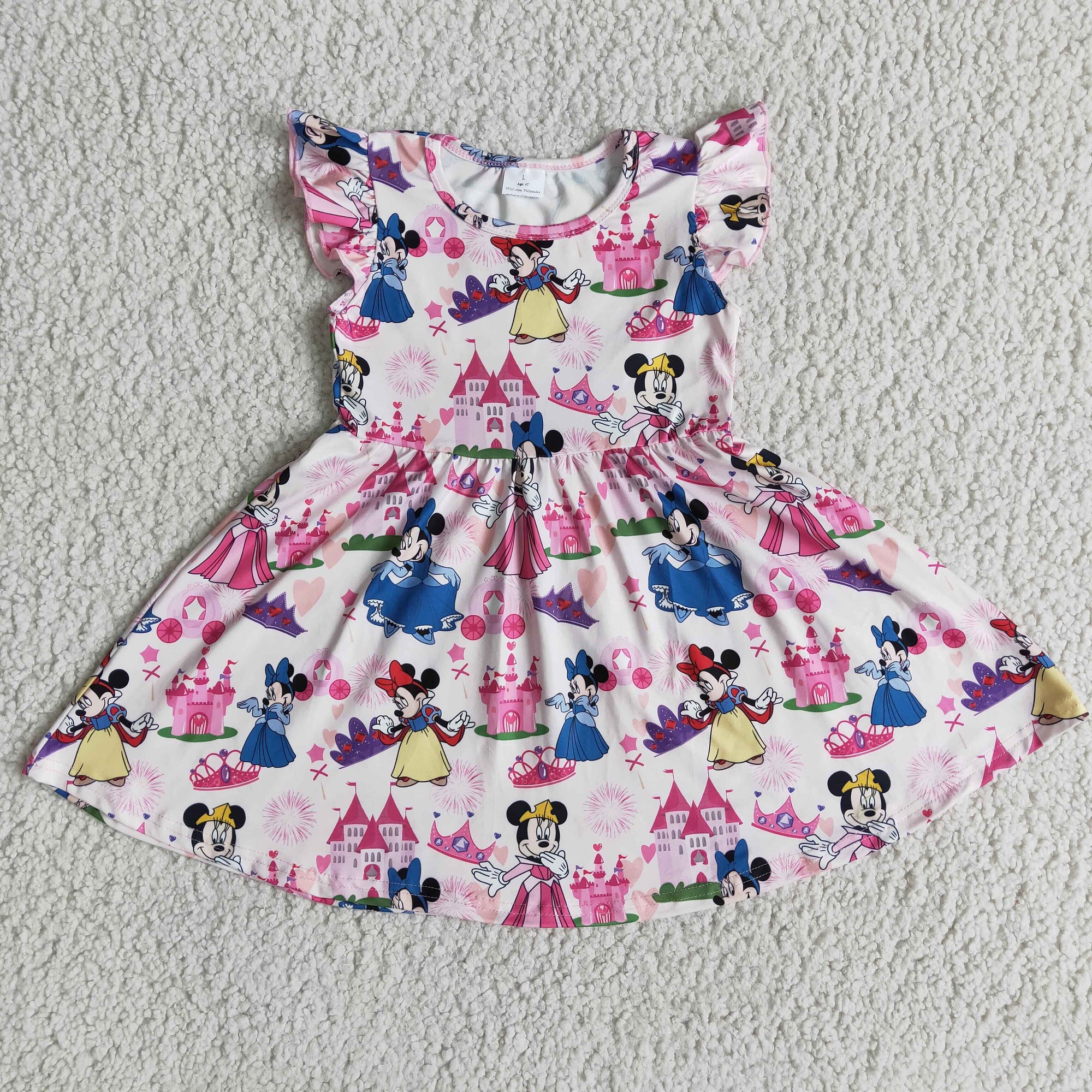 flutter sleeve character castle dress