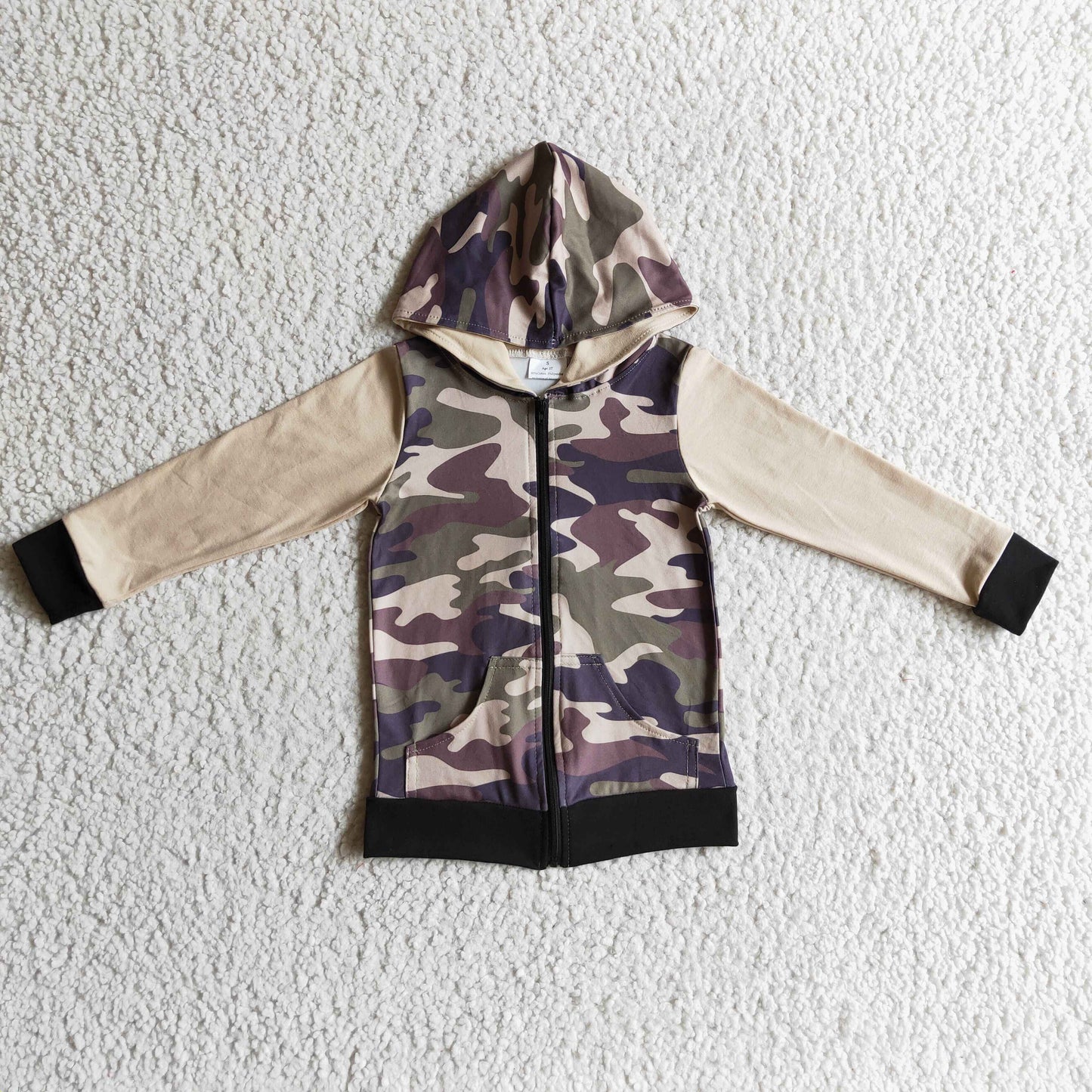 camo zip hoodies boys top