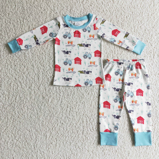 wholesale kids sleep wear pajama set farm life