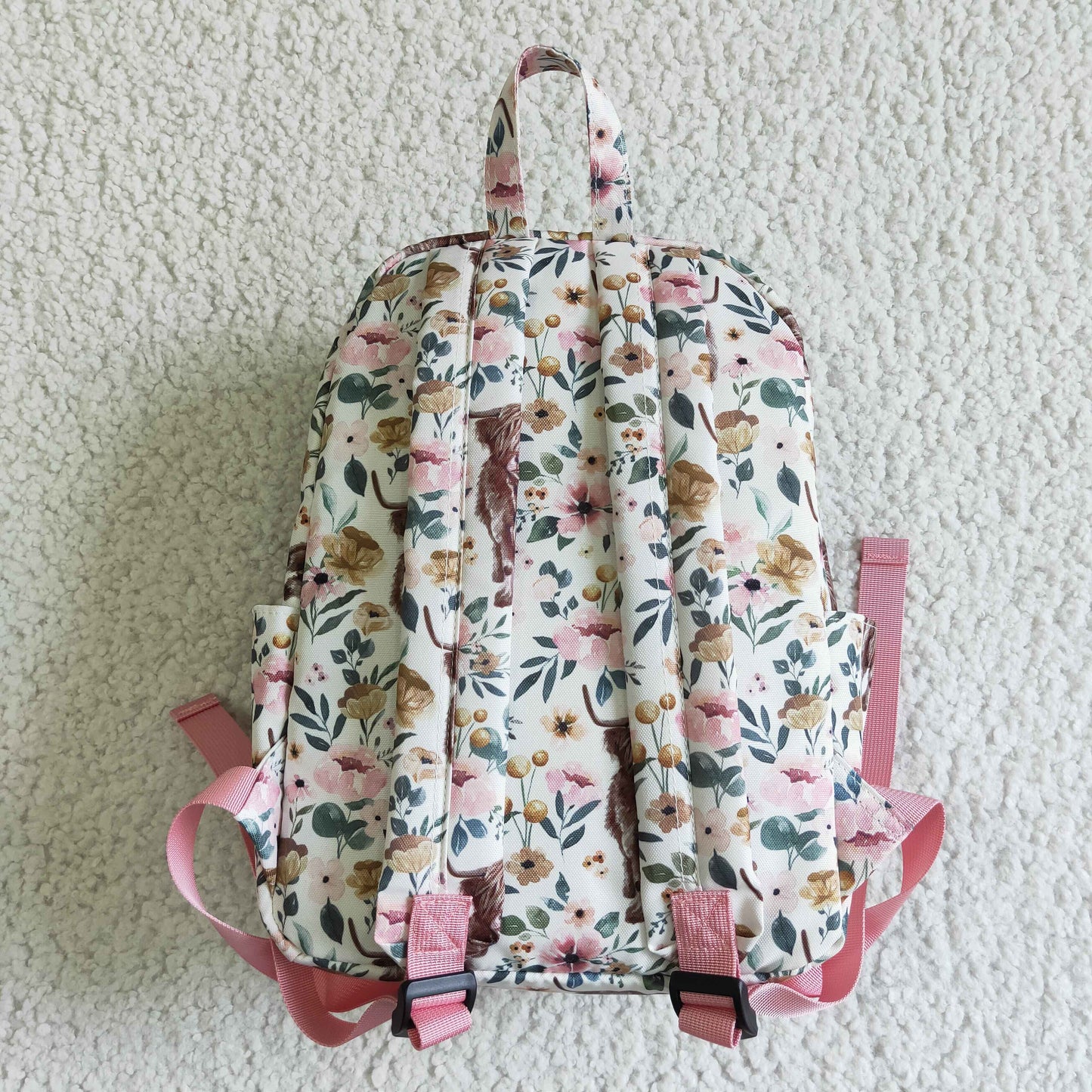 pink floral cows bag packpack for kids