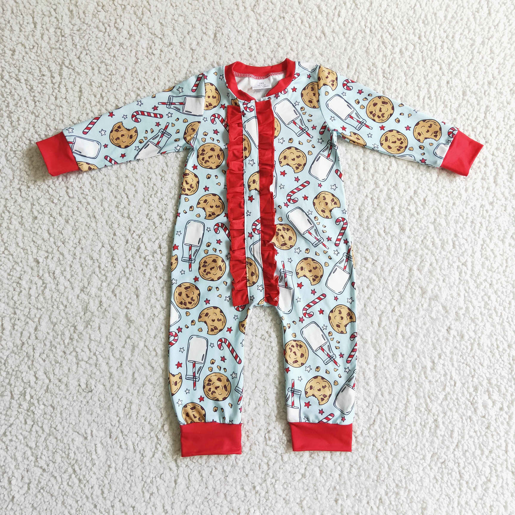 christmas zip romper for baby girl