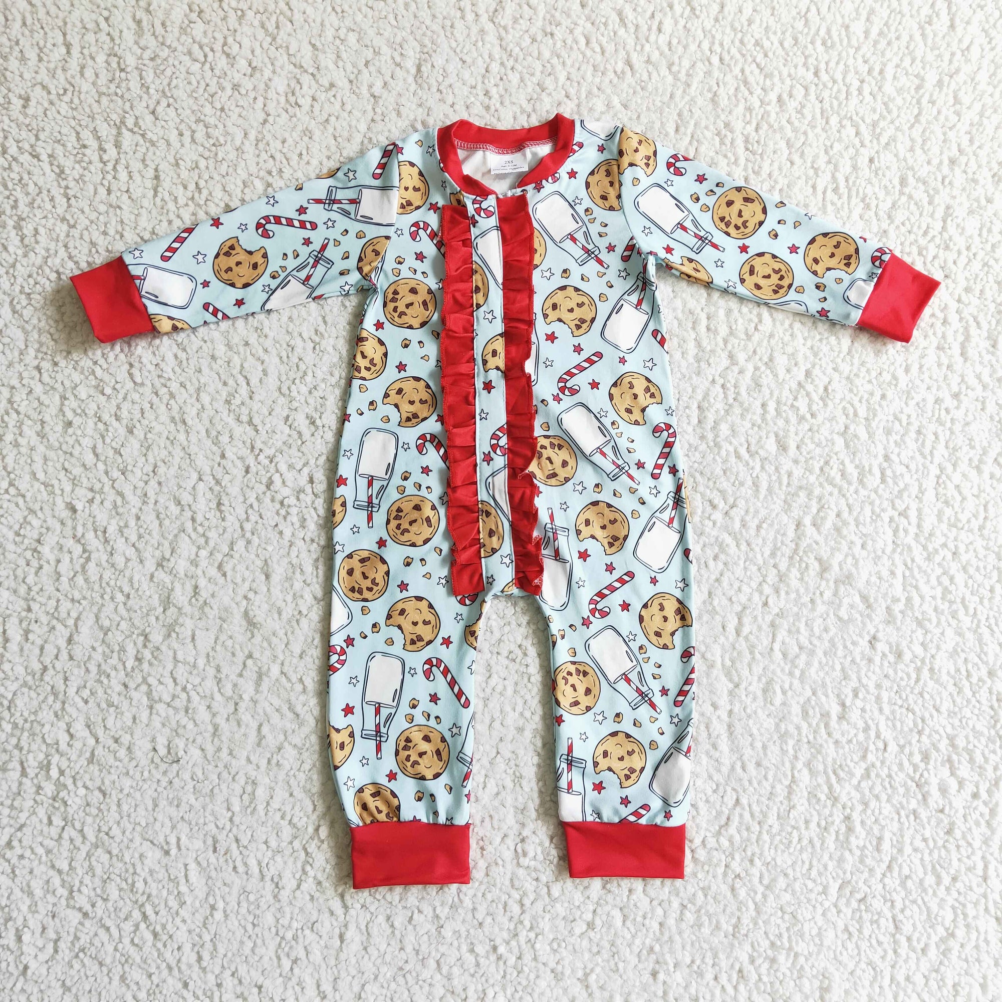 christmas zip romper for baby girl